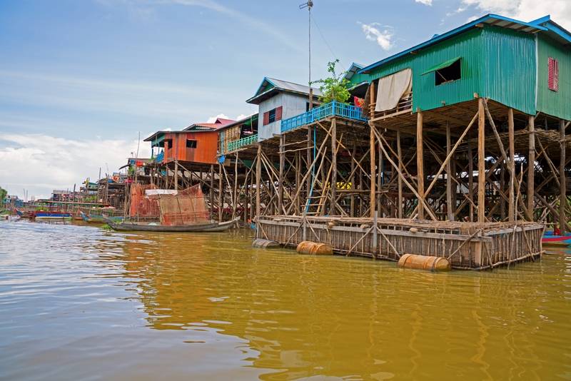 The floating village of Kampong Phluk on lake Tonle Sap