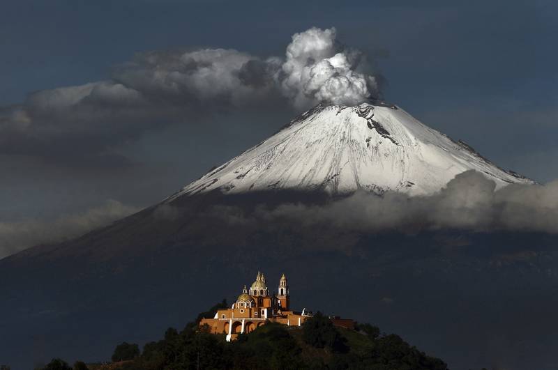 Puebla city and volcano