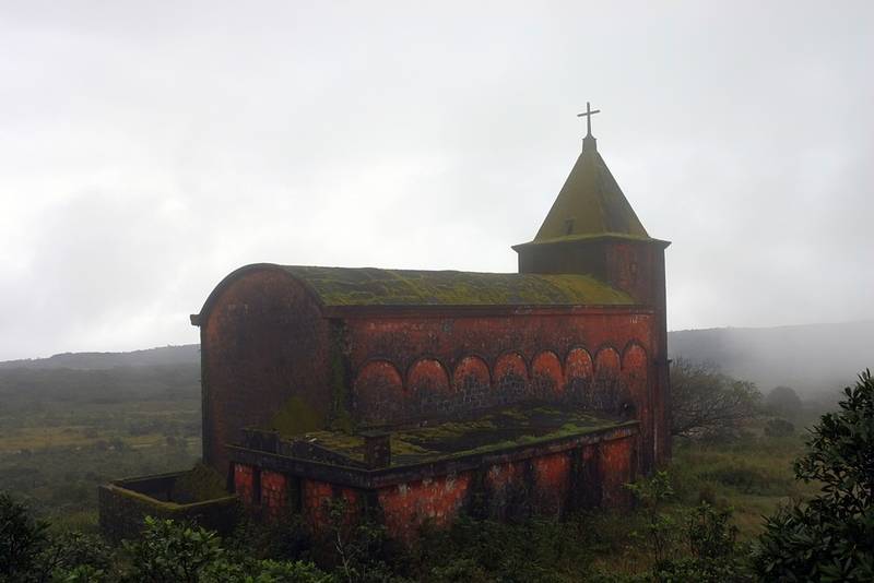 Old church at the abandoned Bokor Hill Station near Kampot